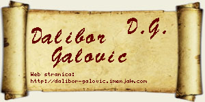 Dalibor Galović vizit kartica